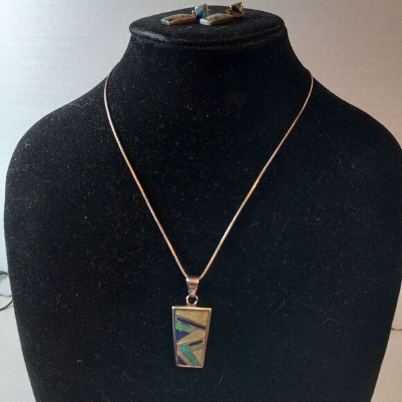Vintage Thialand Necklace and earrings - Picture 1 of 7